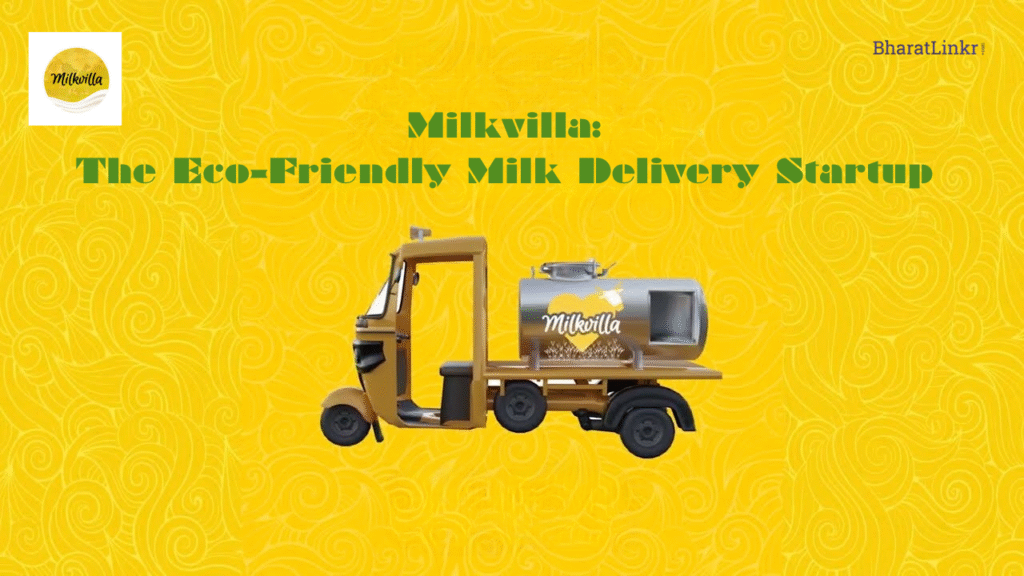 Milkvilla eco-friendly milk delivery autorickshaw with Bluetooth-enabled dispenser, showcasing sustainable milk delivery in India